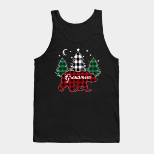 Grandmom Bear Buffalo Red Plaid Matching Family Christmas Tank Top